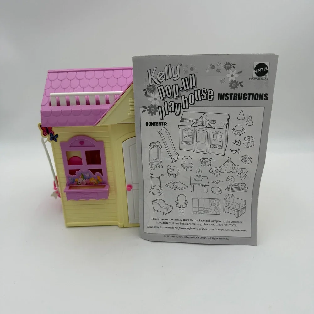 Vintage 1999 Mattel Kelly Pop-Up Playhouse Barbie Dollhouse Accessories 22037